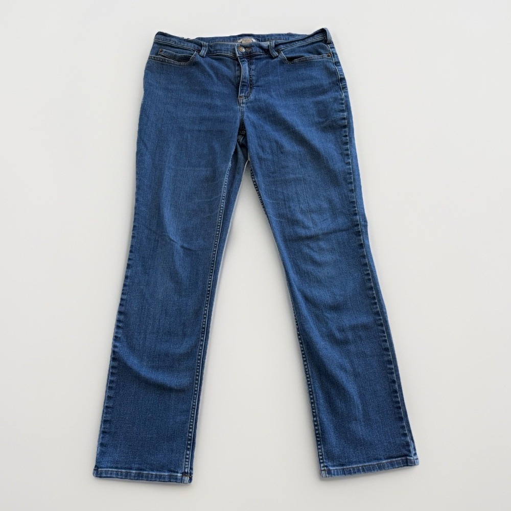 Duluth Trading Co Slim Straight Jeans 14x31 Medium Wash Women's Denim
